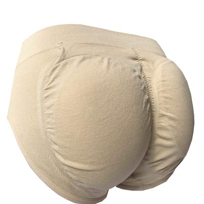 2PS seamless SPONGE padded women Butt Hip Up Padded Enhancer (M, Beige)