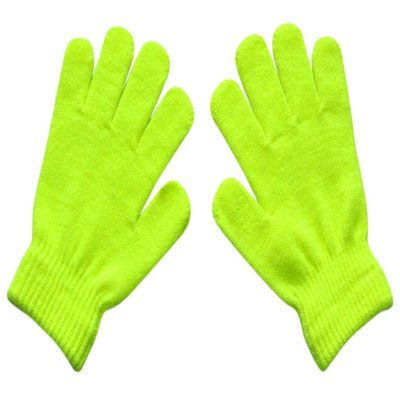 BaiX Boys and Girls Warm Winter Knitted Writing Gloves, 5-12 Years Old (Light Green)