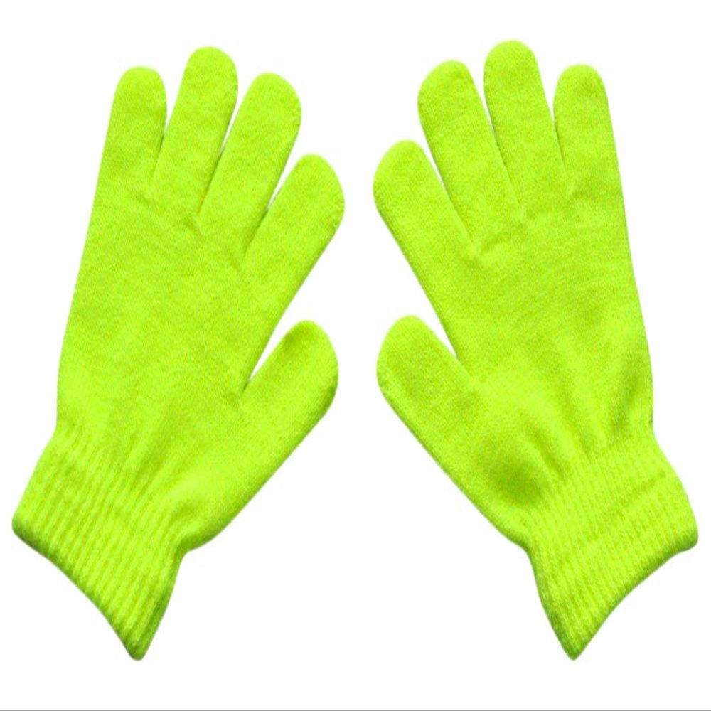 BaiX Boys and Girls Warm Winter Knitted Writing Gloves, 5-12 Years Old (Light Green)