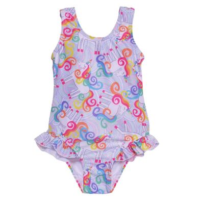 Flap Happy Girls' Swimsuit, Unicorn Magic, 12M