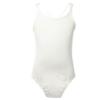 JEATHA Kids Girls Gymnastics Leotard Ballet Dance Top Sleeveless Spaghetti Straps Cross Back Athletic Bodysuit White 5-6 view 1