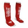 BadBoxe Muay Thai, Boxing, Kickboxing,Karate, Taekwondo, MMA Elastic Cloth Shin & Instep Padded Guards, Shin in Steps, Shin Guards, Different Sizes (Pair) (RED/White, S/M) view 2