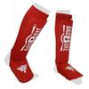 BadBoxe Muay Thai, Boxing, Kickboxing,Karate, Taekwondo, MMA Elastic Cloth Shin & Instep Padded Guards, Shin in Steps, Shin Guards, Different Sizes (Pair) (RED/White, S/M) view 4