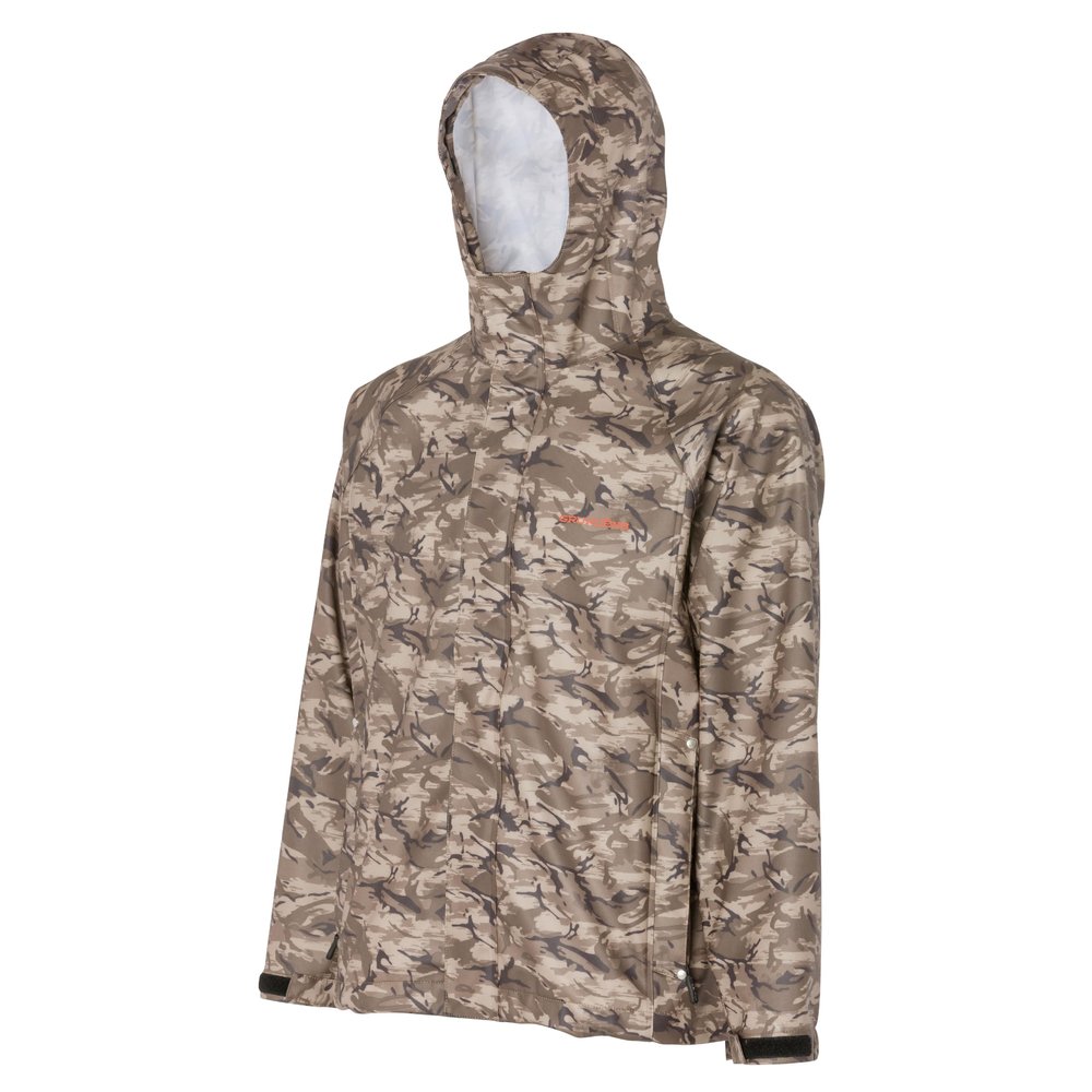 Grundens Mens Neptune Commercial Fishing Jacket | Waterproof, Adjustable, Refraction Camo Stone, X-Small