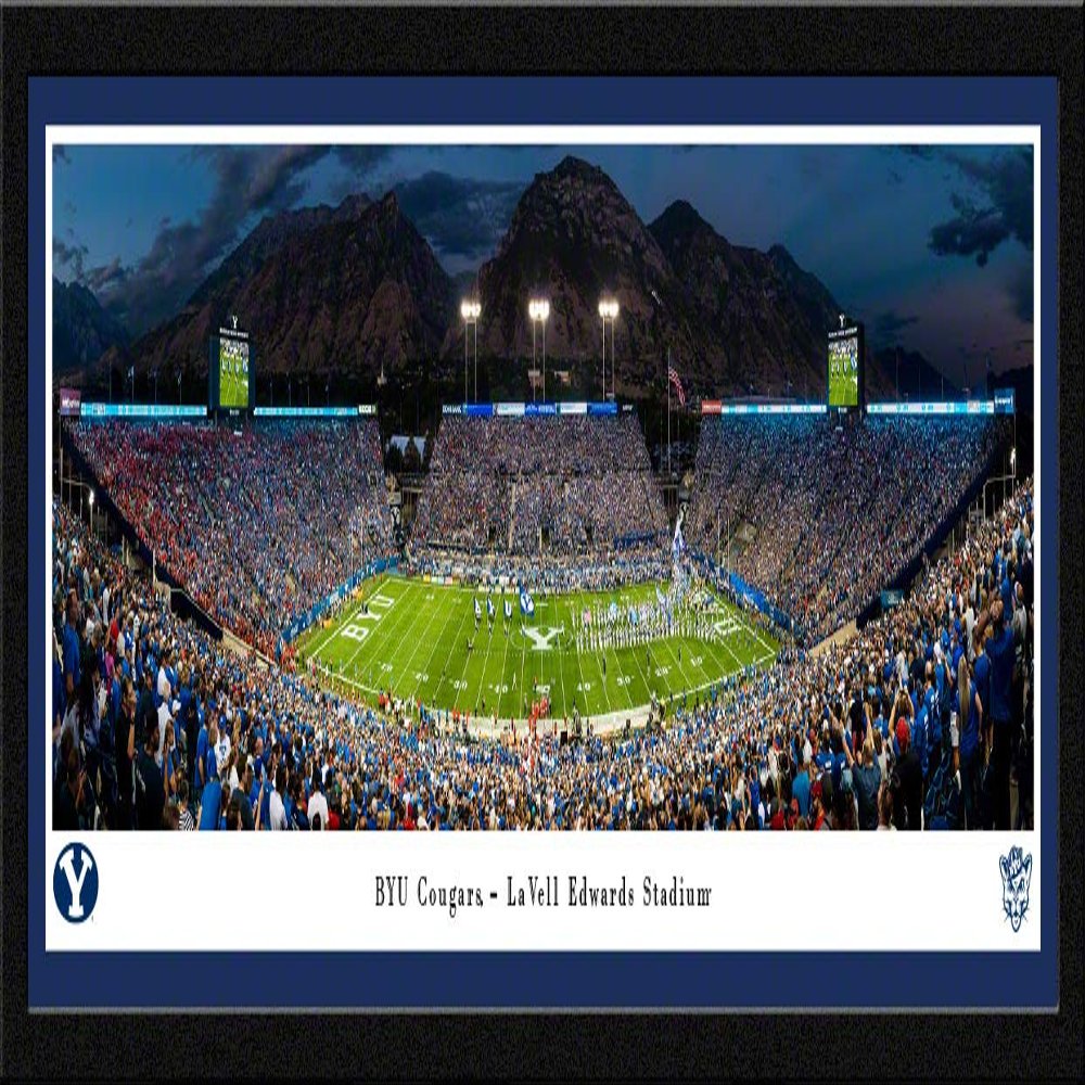 BYU Cougars Football - 42x15.5-inch Single Mat, Select Framed Picture by Blakeway Panoramas