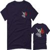 0184. dope Streetwear Graphic Good Vibe Red Rose Flowers Bones Hand Shaka for Men T Shirt (Navy Blue, 2X-Large) view 1