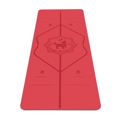 Liforme Year of The Dog Yoga mat  Patented Alignment System, Warrior-like Grip, Non-Slip, Eco-friendly, Sweat-resistant, Long, Wide and Thick for comfort Special Edition Dog - Red