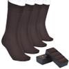 ELYFER Men's Cotton Dress Socks Seamless Toe Business Crew Men Socks (BROWN, 7-10.5) view 1