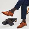 ELYFER Men's Cotton Dress Socks Seamless Toe Business Crew Men Socks (BROWN, 7-10.5) view 4