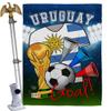 World Cup Uruguay Flags Uruguayan Home Decor Banner Room Wall Art Patio Porch Lawn Garden Flag Stand Pole Outdoor Tapestry Yard Signs FIFA Gifts Sports Fan Trophy Soccer Game Football Made In USA view 1