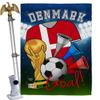 World Cup Denmark Flags Danish Home Decor Banner Room Wall Art Patio Porch Lawn Garden Flag Stand Pole Outdoor Tapestry Yard Signs FIFA Gifts Sports Fan Trophy Soccer Game Football Made In USA view 1