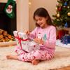 Tphon Girls Christmas Pajamas Toddler Boy Kids Holiday Pajamas Set Santa PJS Winter Sleepwear Children Clothes(Pink,2T) view 3