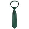 Alizeal Boys Solid Color Pre-tied 2.4'' Zipper Skinny Neckties for Kids, Dark Green view 1