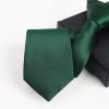 Alizeal Boys Solid Color Pre-tied 2.4'' Zipper Skinny Neckties for Kids, Dark Green view 2