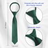 Alizeal Boys Solid Color Pre-tied 2.4'' Zipper Skinny Neckties for Kids, Dark Green view 3