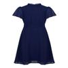 FEESHOW Girls High Neck Ruffle Flutter Sleeve Chiffon Pleated Dress Wedding Bridesmaid Party Flower Girl Dress Navy 6 view 1