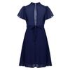 FEESHOW Girls High Neck Ruffle Flutter Sleeve Chiffon Pleated Dress Wedding Bridesmaid Party Flower Girl Dress Navy 6 view 2