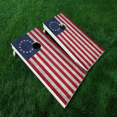 Distressed America 15 USA Flag Cornhole WRAP Set Vinyl Board Decal Baggo Bag Toss Boards * Made in The USA *