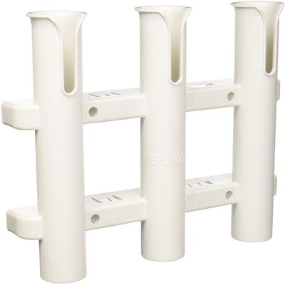 Sea Dog 325038-1 Three Pole Side-Mount Rod Holder, White