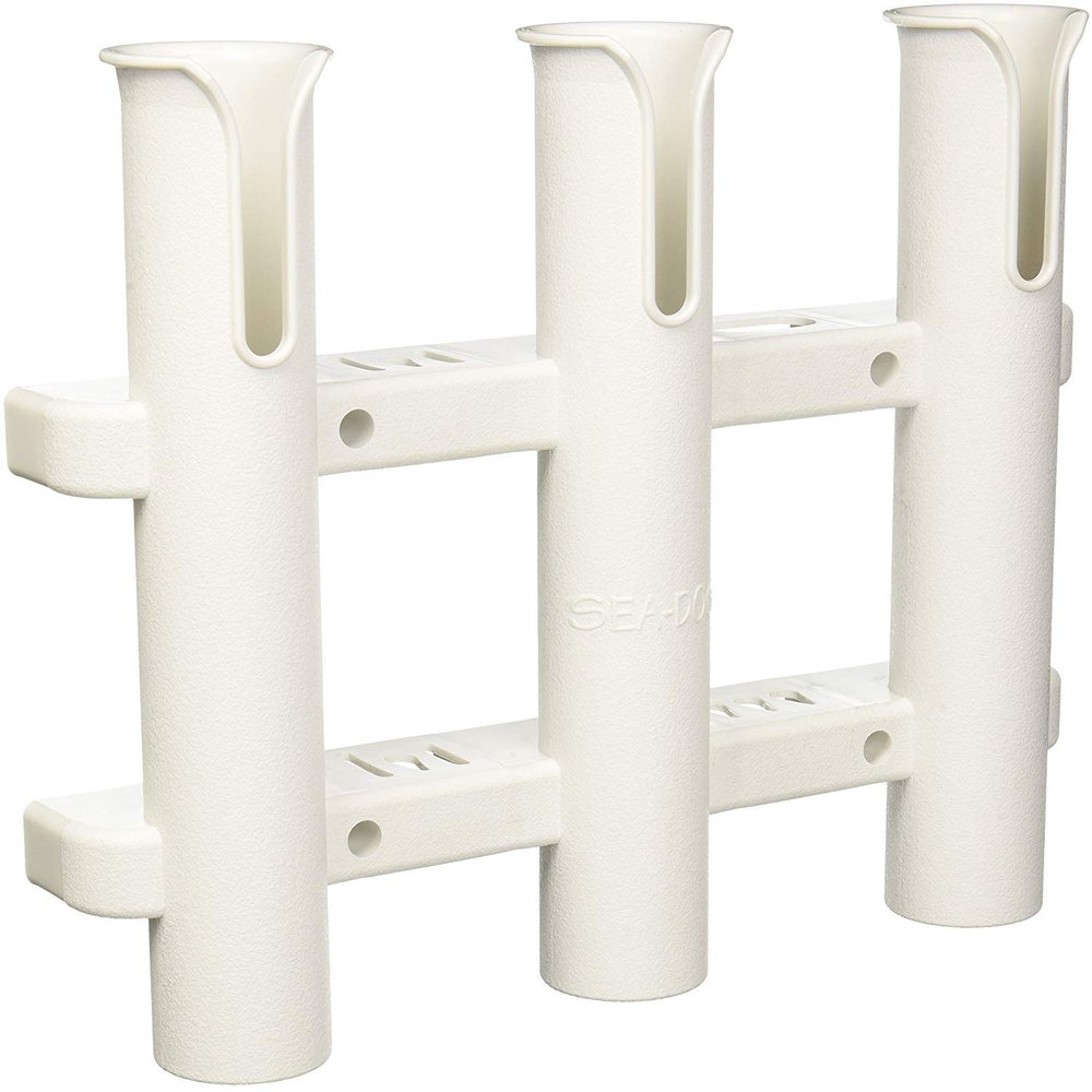 Sea Dog 325038-1 Three Pole Side-Mount Rod Holder, White