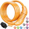 Titanker Bike Lock, Bicycle Lock 4 Feet Cable Lock 1/2 Inch Resettable Bike Locks Combination with Mounting Bracket, Bike Accessories for Bicycle, Electric Scooter, Motorcycle, Baby Orange view 1