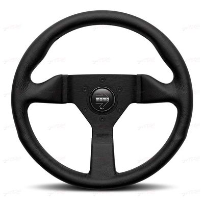 MOMO Montecarlo Street Steering Wheel, Black Leather Grip, Brushed Anodized Spoke, BK Stitch, 320mm - MCL32BK1B
