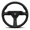 MOMO Montecarlo Street Steering Wheel, Black Leather Grip, Brushed Anodized Spoke, BK Stitch, 320mm - MCL32BK1B view 1