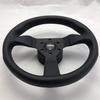 MOMO Montecarlo Street Steering Wheel, Black Leather Grip, Brushed Anodized Spoke, BK Stitch, 320mm - MCL32BK1B view 2
