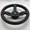 MOMO Montecarlo Street Steering Wheel, Black Leather Grip, Brushed Anodized Spoke, BK Stitch, 320mm - MCL32BK1B view 3