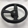 MOMO Montecarlo Street Steering Wheel, Black Leather Grip, Brushed Anodized Spoke, BK Stitch, 320mm - MCL32BK1B view 4