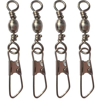 100PCS Barrel Snap Swivel Fishing Accessories, Fishing Gear Equipment with Ball Bearing Swivels Snaps Connector for Quick Connect Fishing Lures +A (4#)