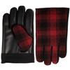 Isotoner Mens Sleek Heat Wool Blend Faux Leather Driving Gloves Red M view 1