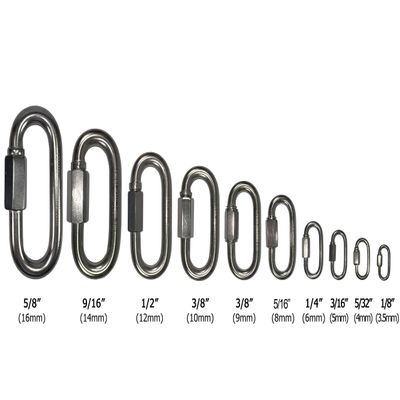 T316 Stainless Steel Quick Link Marine Grade Boating or Rigging 1/8" to 5/8" (1/4"(6MM))