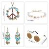 Hicarer Hippie Costume Accessories Include Sunglasses, Peace Sign Necklace, Boho Headband and Earring for 60s 70s Party(White) view 2