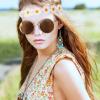 Hicarer Hippie Costume Accessories Include Sunglasses, Peace Sign Necklace, Boho Headband and Earring for 60s 70s Party(White) view 3