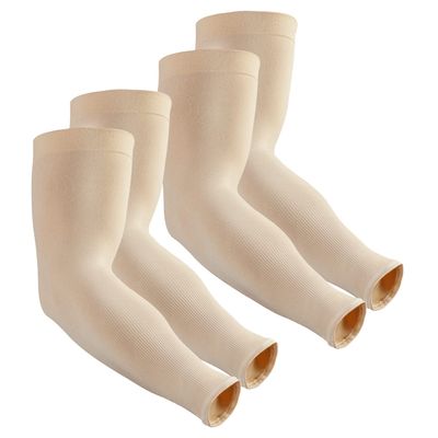 Aegend Sun Protection Cooling Arm Sleeves Sun Sleeves for Men & Women for Cycling, Running, Basketball, Football, Golf, Volleyball, Driving, Light Beige 2 Pairs