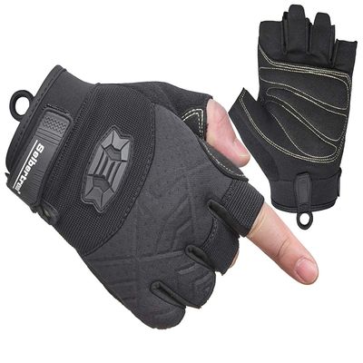 Seibertron Half Finger Padded Palm Lightweight Breathable Climbing Rope Gloves for Climbers, Rock Climbing, Rescue, Adventure, Sailing, Kayaking, Outdoor Sports Black XXL