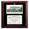 Campus Images Florida International University Double Diploma Frame  8.5 x 11 Satin Mahogany with Silver Foil and FIU Landmark Lithograph, Black & Silver Mat, Officially Licensed view 1