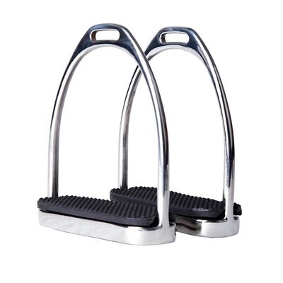 UNISTRENGH Western Stirrup Equestrian Saddles Accessories Stainless Steel Stirrup (Silver, D Type)