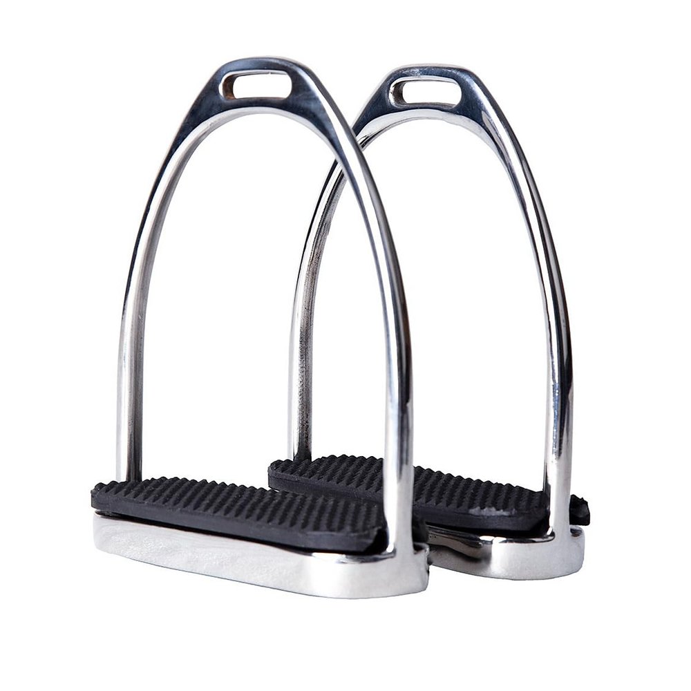 UNISTRENGH Western Stirrup Equestrian Saddles Accessories Stainless Steel Stirrup (Silver, D Type)