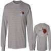 0184. dope Streetwear Graphic Good Vibe Red Rose Flowers Bones Hand Shaka Men's Long Sleeve t Shirt (Light Gray X-Large) view 1