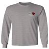 0184. dope Streetwear Graphic Good Vibe Red Rose Flowers Bones Hand Shaka Men's Long Sleeve t Shirt (Light Gray X-Large) view 2