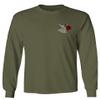 0184. dope Streetwear Graphic Good Vibe Red Rose Flowers Bones Hand Shaka Men's Long Sleeve t Shirt (Olive, Small) view 2