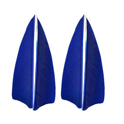 AMEYXGS 50Pcs Arrow Feathers 3" 4" 5" Turkey Feather Fletching Vanes Rignt Wing Shield/Droplet Shape Fletches for DIY Arrow (Blue,3inch,Shield Shape)