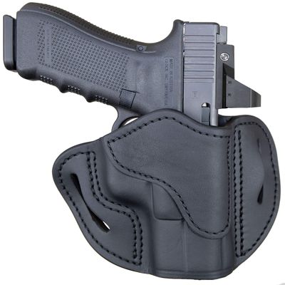 1791 GUNLEATHER Optic Ready Holster - OWB CCW G19 Leather Gun Holster for Belts - Right Handed - Compatible with Glock 19, 23, 27, Springfield XDS