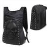 Personality 3D Skull Leather Backpack Rivets Skull Backpack with Hood Cap Apparel Bag Cross Bags view 3