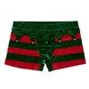 ACSUSS Men's Adult Soft Velvet Mr Santa Christmas Holiday Cosplay Costume Striped Boxer Shorts Red X-Large view 1