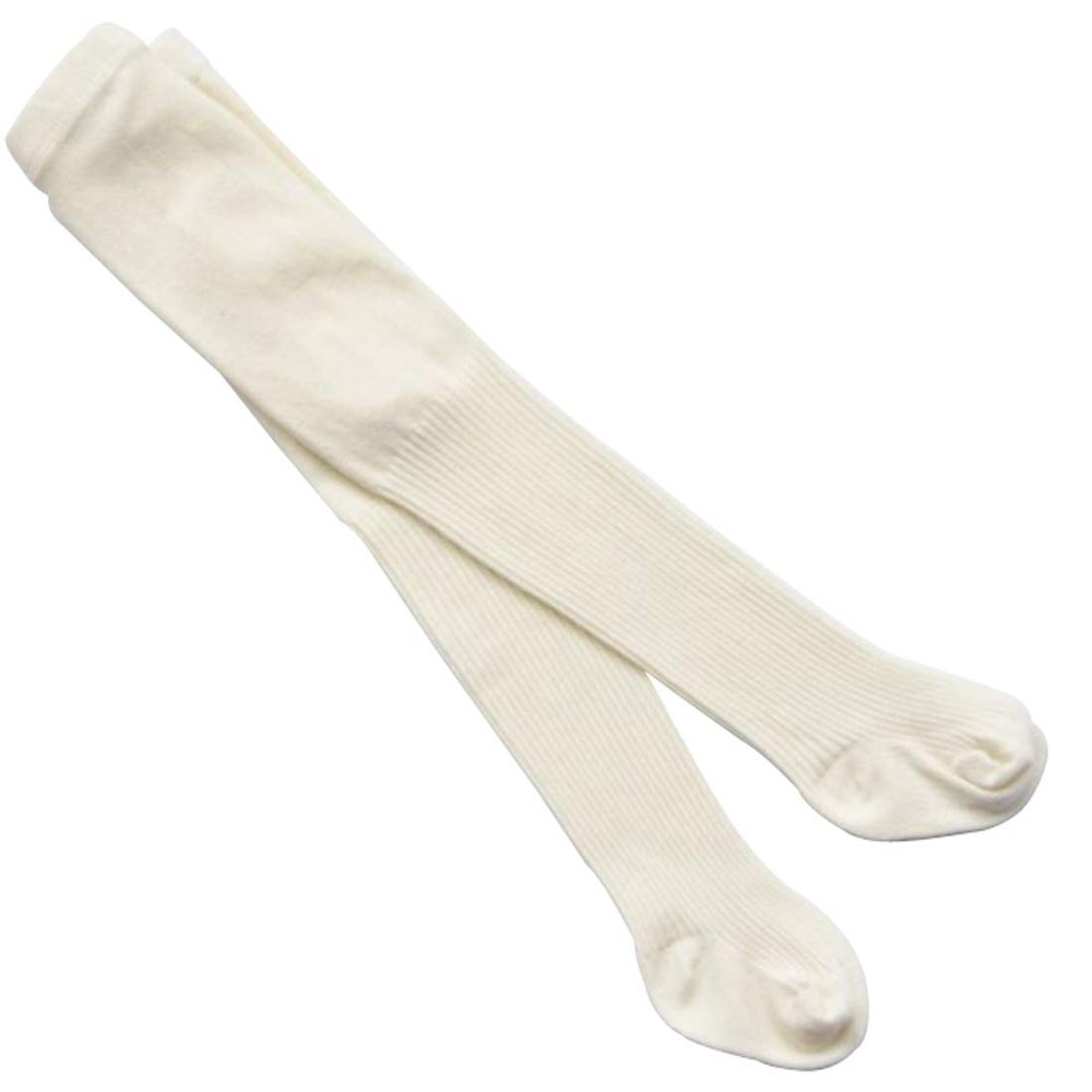 Ding-dong Baby Kid Girl Cotton Tights(Style 8, White,2-4T)