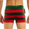 TiaoBug Men's Velvet Christmas Holiday Fancy Cosplay Costume Boxer Shorts with Santa Hat Underwear Red XX-Large view 2