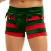 TiaoBug Men's Velvet Christmas Holiday Fancy Cosplay Costume Boxer Shorts with Santa Hat Underwear Red XX-Large view 3